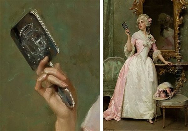 La Dama De Los Espejos Oil Painting by Raimundo de Madrazo y Garreta