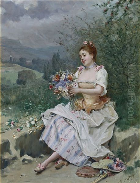 El Bouquet De Flores Oil Painting by Raimundo de Madrazo y Garreta