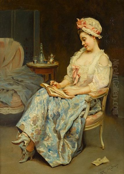 A Moment Of Reflection Oil Painting by Raimundo de Madrazo y Garreta