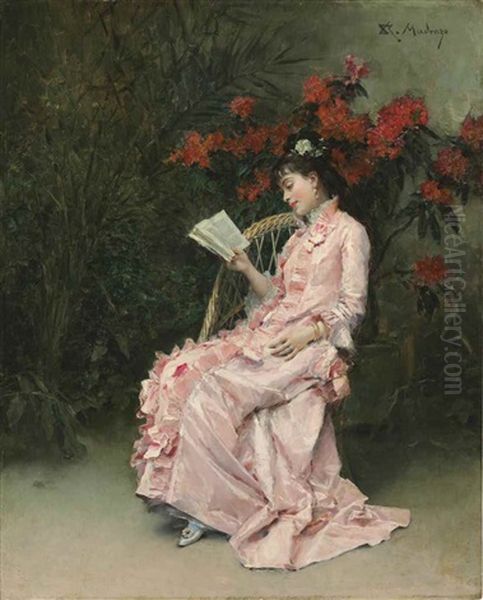 The Pink Dress Oil Painting by Raimundo de Madrazo y Garreta