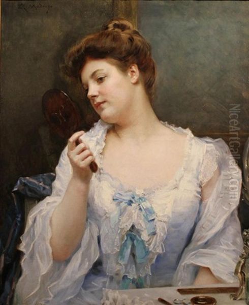 Reflection Oil Painting by Raimundo de Madrazo y Garreta