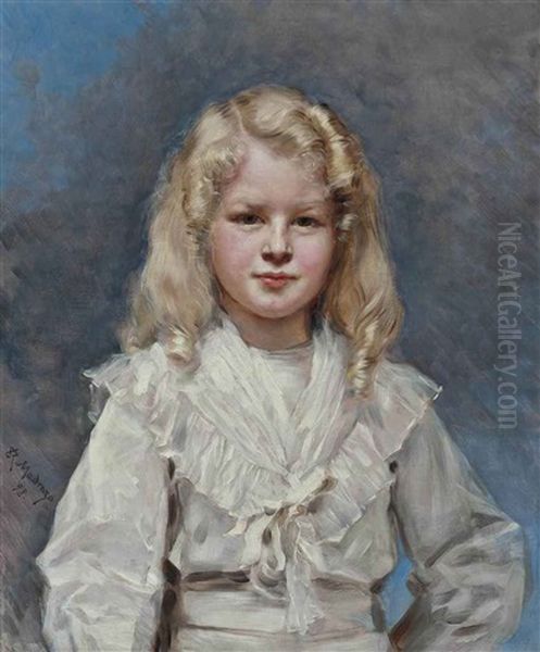 The Girl With The Golden Hair Oil Painting by Raimundo de Madrazo y Garreta