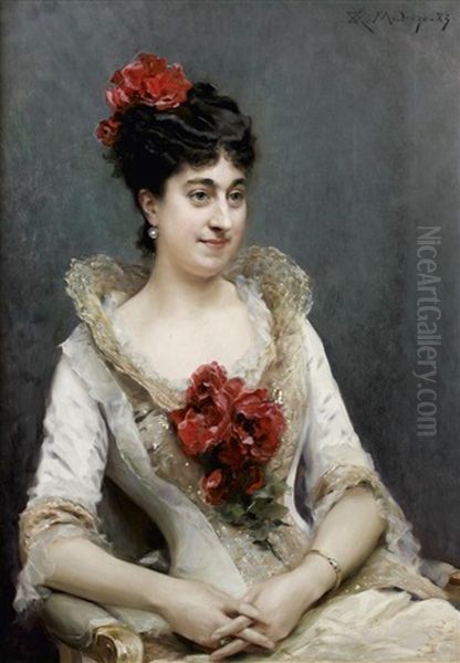 Portrait Presume De Clothilde Briat, Comtesse Pillet-will Oil Painting by Raimundo de Madrazo y Garreta