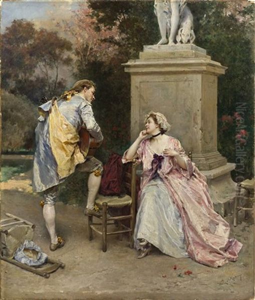 The Serenade Oil Painting by Raimundo de Madrazo y Garreta