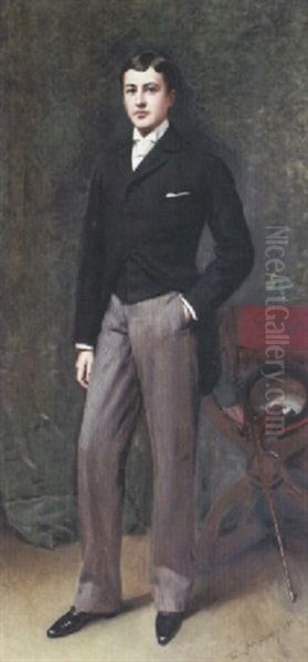 Portrait De Jeune Homme En Habit Oil Painting by Raimundo de Madrazo y Garreta