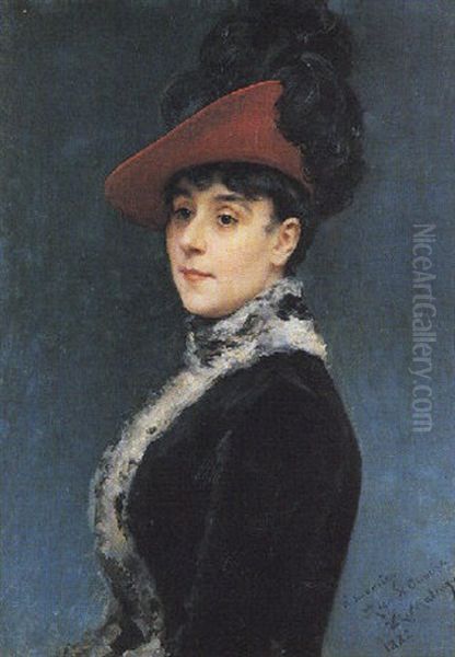 Retrato De Mujer Oil Painting by Raimundo de Madrazo y Garreta