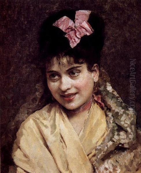 Retrato De Aline Oil Painting by Raimundo de Madrazo y Garreta