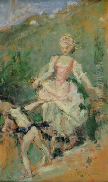 Capricho Dieciochesco Oil Painting by Raimundo de Madrazo y Garreta