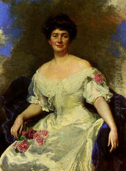 Portrait Of A Seated Lady Oil Painting by Raimundo de Madrazo y Garreta