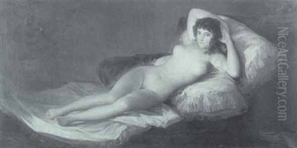 The Naked Maja Oil Painting by Raimundo de Madrazo y Garreta