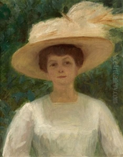 Retrato De Dama Con Sombrero Oil Painting by Ricardo de Madrazo y Garreta