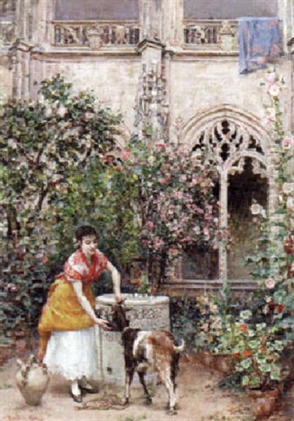 At The Well Oil Painting by Ricardo de Madrazo y Garreta