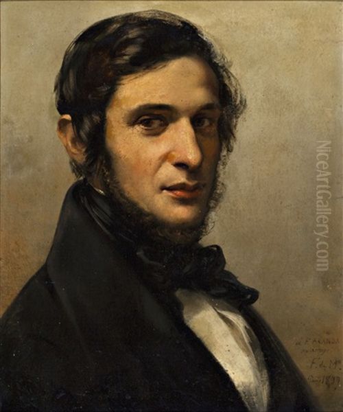 Retrato Del Pintor Y Escenografo Francisco Aranda Y Delgado Oil Painting by Federico de Madrazo y Kuntz