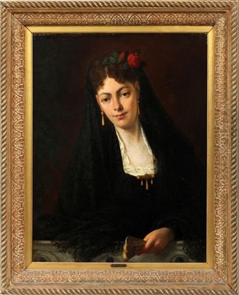 Portrait Of A Woman Oil Painting by Federico de Madrazo y Kuntz