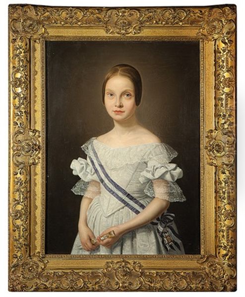 Reina Isabel Ii Nina Con Abanico Oil Painting by Federico de Madrazo y Kuntz