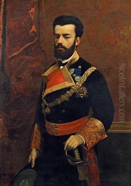 Amadeo I. Von Spanien Oil Painting by Federico de Madrazo y Kuntz