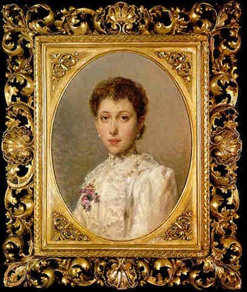 Retrato De La Condesa De Sagasta Oil Painting by Federico de Madrazo y Kuntz