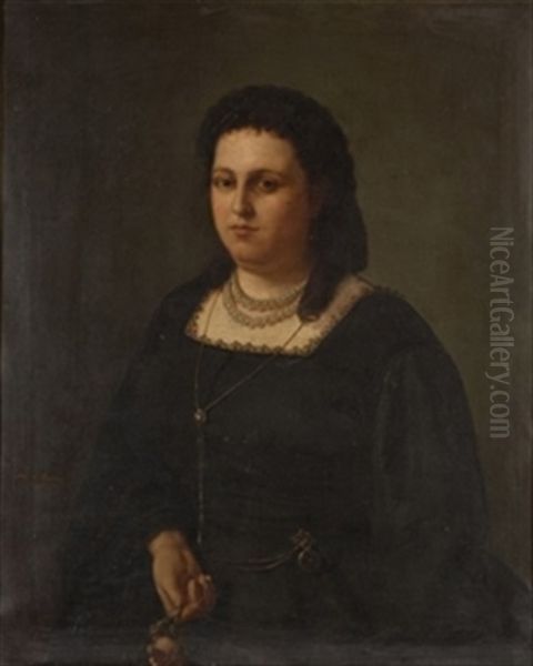 Retrato De Dama Oil Painting by Luis de Madrazo