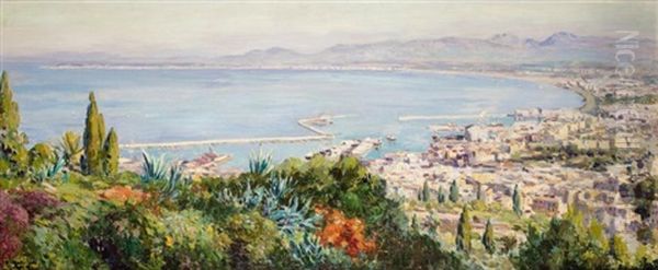 La Baie D'alger Oil Painting by Olynthe Madrigali