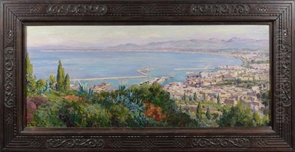 La Baie D'alger Oil Painting by Olynthe Madrigali