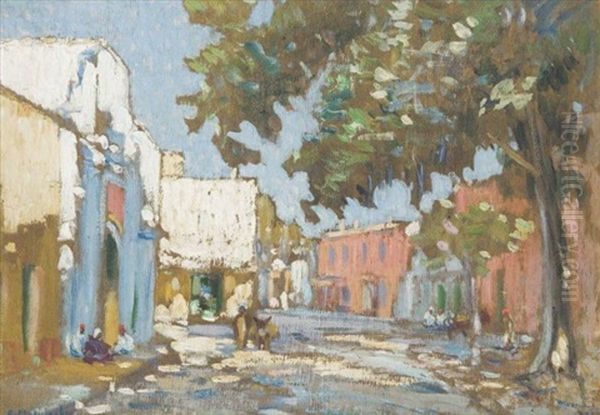 Place A Tlemcen (algerie) Oil Painting by Olynthe Madrigali