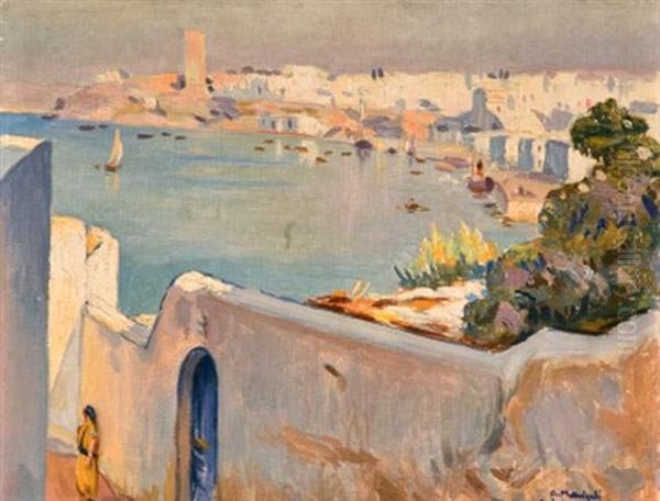 Port De Rabat Oil Painting by Olynthe Madrigali