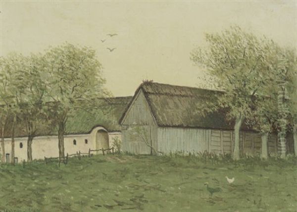 Uden For En Bondegard, Forar Oil Painting by Jeppe Madsen Ohlsen