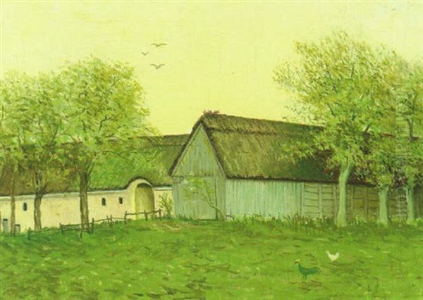 Uden For En Bondegard, Forar Oil Painting by Jeppe Madsen Ohlsen