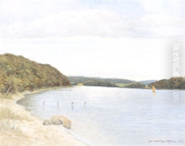 Motiv Fra Farnosund Oil Painting by Jeppe Madsen Ohlsen