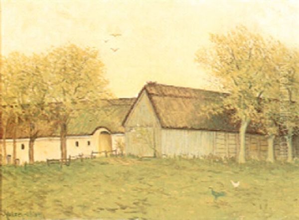 Den Gamle Bullade Ved Thyrstrup Praestegard Oil Painting by Jeppe Madsen Ohlsen