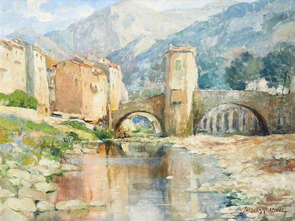 Pont De Sospel Oil Painting by Jacques Madyol