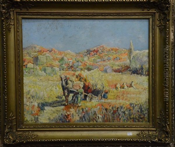 Moissons En Provence Oil Painting by Jacques Madyol