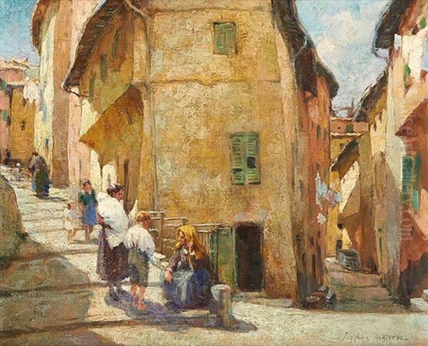 Le Vieux Nice Oil Painting by Jacques Madyol