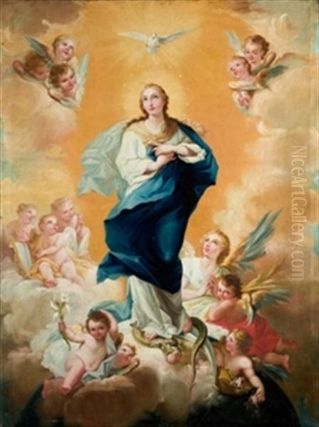 Inmaculada Oil Painting by Mariano Salvador de Maella