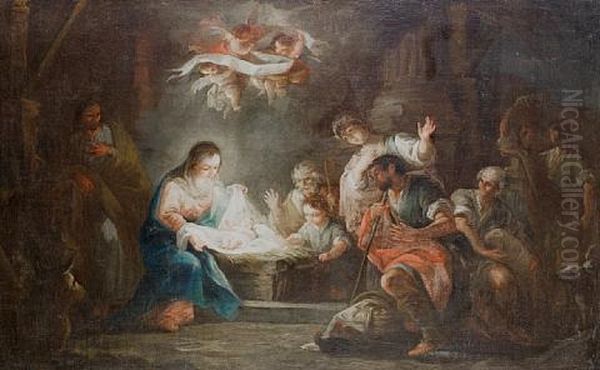 The Adoration Of The Shepherds Oil Painting by Mariano Salvador de Maella