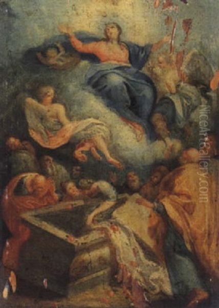 Assunzione Della Vergine Oil Painting by Mariano Salvador de Maella