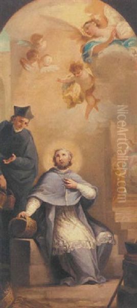 San Julian De Cuenca: A Modello Oil Painting by Mariano Salvador de Maella