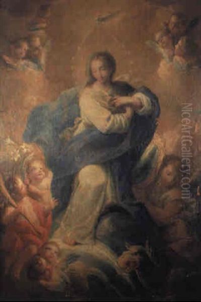 Inmaculada Oil Painting by Mariano Salvador de Maella