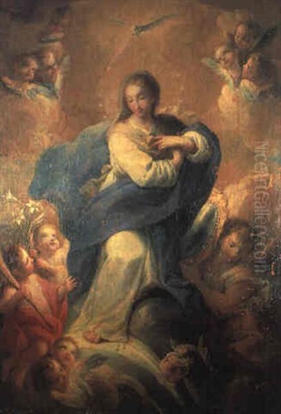 Inmaculada Oil Painting by Mariano Salvador de Maella