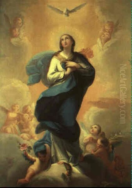 Inmaculada Oil Painting by Mariano Salvador de Maella