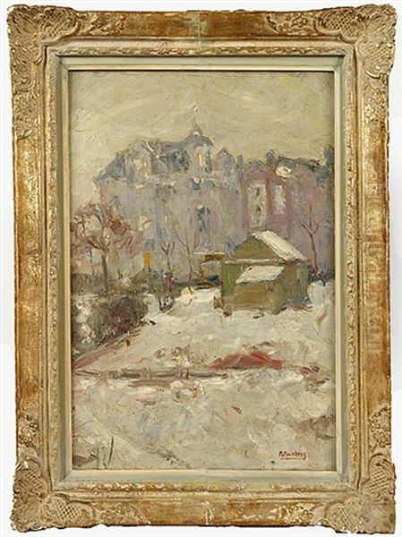 Winter In De Stad Oil Painting by Medard Maertens