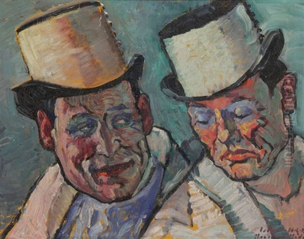 Les Clowns Oil Painting by Medard Maertens