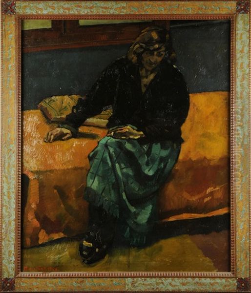 Femme De L'artiste Dans Un Interieur Oil Painting by Medard Maertens