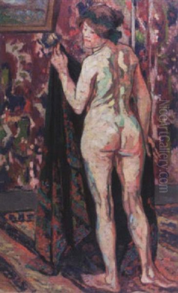 Femme Nue Debout Oil Painting by Medard Maertens