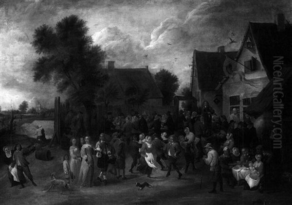 The Village Wedding Oil Painting by Aert Maes