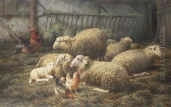 Schapen (sheep) Oil Painting by Eugene Remy Maes