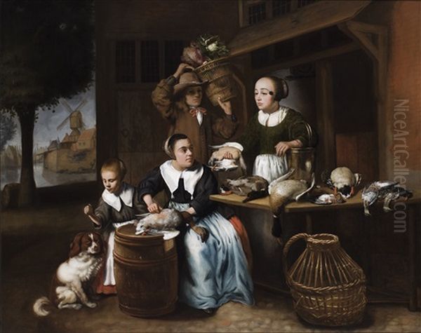 The Poultry Vendor Oil Painting by Nicolaes Maes