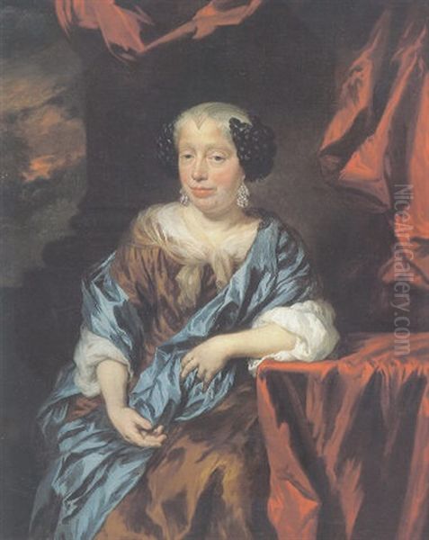 Bildnis Einer Dame Mit Kunstvoll Gearbeiteten Haube Und Diamanten-ohrgehange Oil Painting by Nicolaes Maes