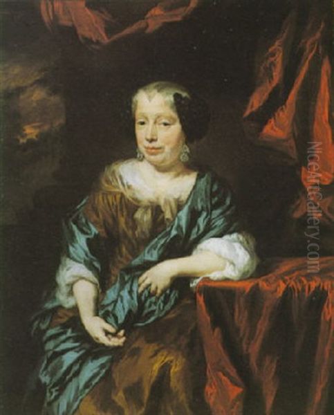 Portrat Einer Frau Mit Schwarzem Hut Oil Painting by Nicolaes Maes