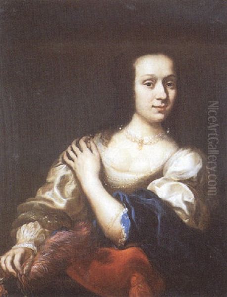 Portrait De Femme, La Main Gauche Sur Son Epaule Droite Oil Painting by Nicolaes Maes